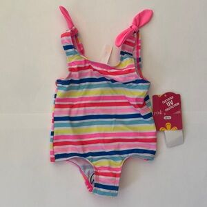 Pink Platinum Multicolor Striped Swimsuit Size 2T
